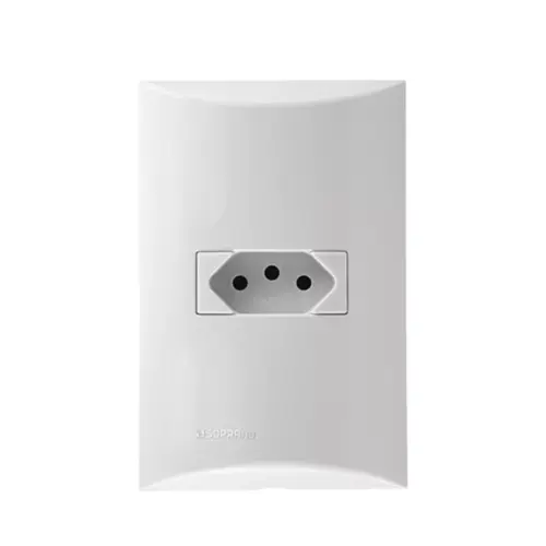 Conjunto 1 Tomada 2P+T 10A Soprano 250V 4X2 Branco Brava Soprano