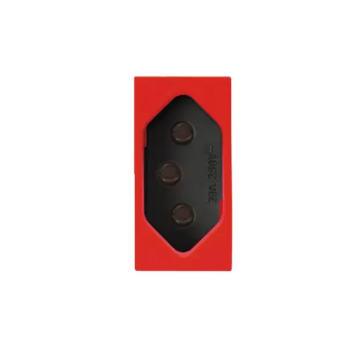 Modulo Tom 2P+T 20A 250V Vermelha Carbono Revita Soprano