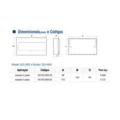 Quadro Distribuicao Sobrepor 115x120x64mm 04Iec-Sp Soprano***