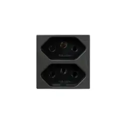 Modulo Tom 2P+T Duplex 10A 250V Carbono Revita Soprano