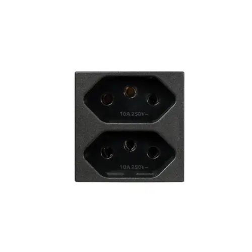 Modulo Tom 2P+T Duplex 20A 250V Carbono Revita Soprano