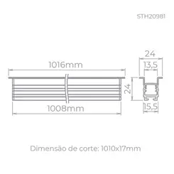 Perfil Embutir Archi Recuado 1M 24Mm 11,5W 24V STH20981BR/40 Stella