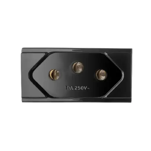 Modulo Tomada 2P+T 10A 50V Preto Brava M Soprano