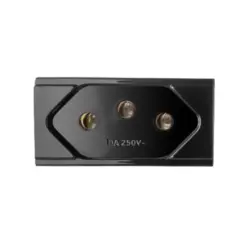 Modulo Tomada 2P+T 10A 50V Preto Brava M Soprano