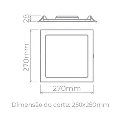 Painel De Embutir Led Eco Quadrado 24W 1900LM STH9954Q/30