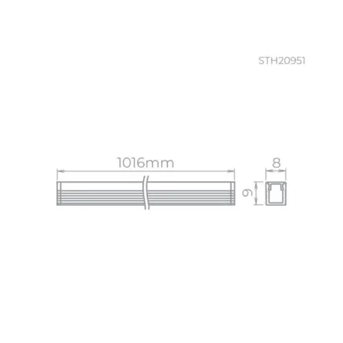 Perfil Sobr Archi Plano 1M 8Mm 5W 24V STH20951BR/27 Stella