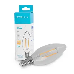 Lampada Led Vela Lisa Filamento 2,5W 200LM E14 220V STH20302/27 Stella