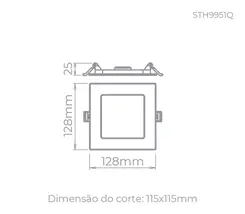 Painel De Embutir Led Eco Quadrado 6W 400LM STH9951Q/40 Stella