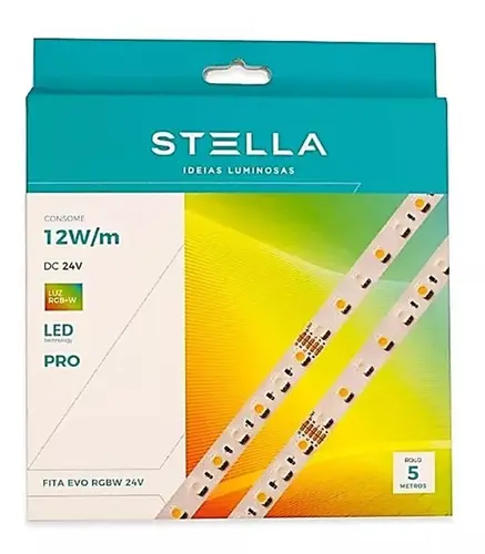 Fita Led Pro 12W/M 24V IP20 Rgb+W STH6830/RGBW Stella