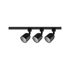 Kit 3 Trilho Com Spots LED 3000K 5W Bivolt 10,5x6x6,5cm Preto Luminatti