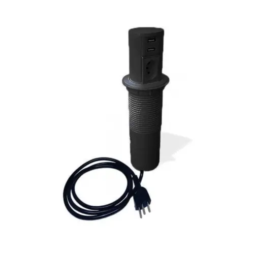 Torre de tomada Mini Totem Aut 20 1NBR + Usb A&C - Max 3520W Preto Dutotec