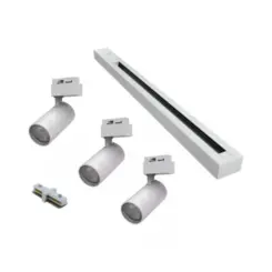 Kit 3 Spot de Trilho LED 3000K 10W Bivolt 8x5x6cm Branco Luminatti