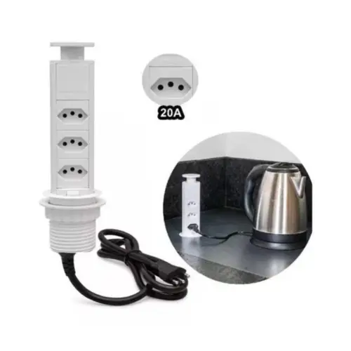 Torre de tomada Mini Totem Manual 20A 3Nbr Branco Dutotec