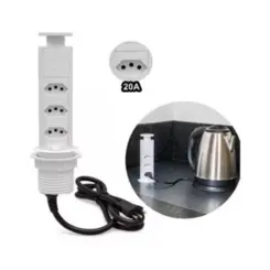 Torre de tomada Mini Totem Manual 20A 3Nbr Branco Dutotec