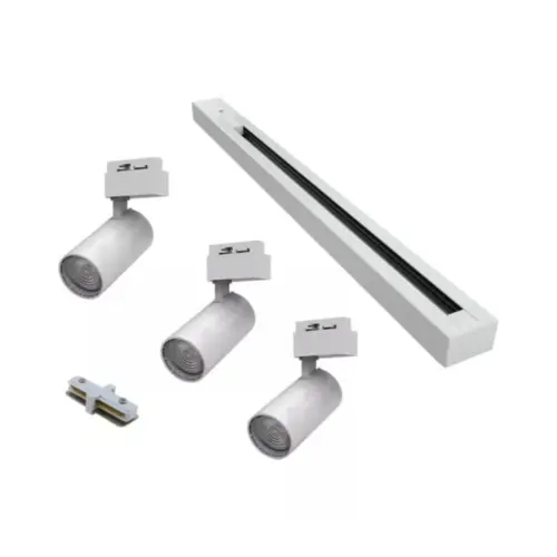 Kit 3 Spot de Trilho LED 6000K 10W Bivolt 8x5x6cm Branco Luminatti