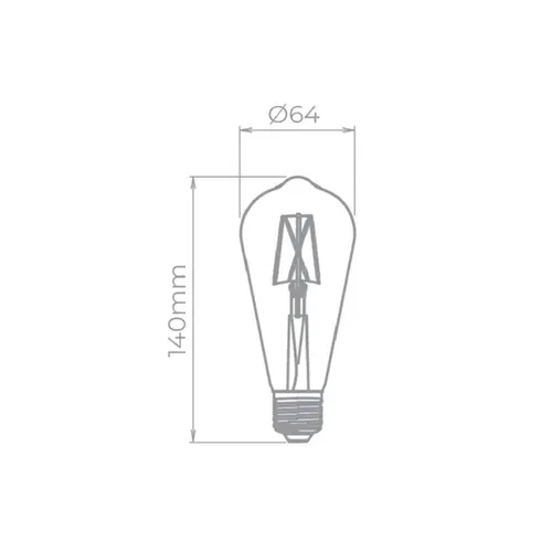 Lampada Led ST64 Vintage 4,5W 350LM E27 Dimerizavel 127V STH8271/24 Stella