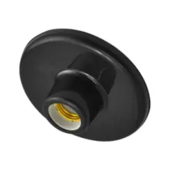 Plafon De Plastico Com Bocal De Porcelana Preto E27 Foxlux