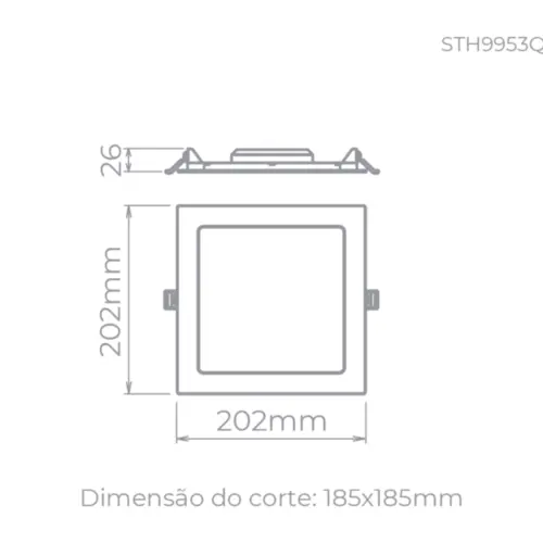 Painel De Embutir Led Eco Quadrado 18W 1500LM STH9953Q/65 Stella