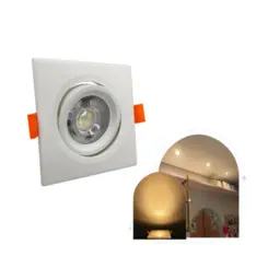 Mini Spot Led 3W 4000K Bivolt Branco Quadrado Luminatti