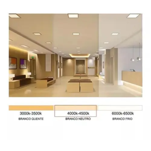 Spot Downlight Hide De Embutir Recuado Led 12W 6500K Quadrado Branco Luminatti
