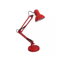 Luminaria De Mesa Articulavel Com Base E27 Vermelha Luminatti
