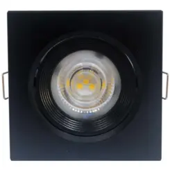 Spot Led Preto 7W 6500K Bivolt Quadrado Luminatti