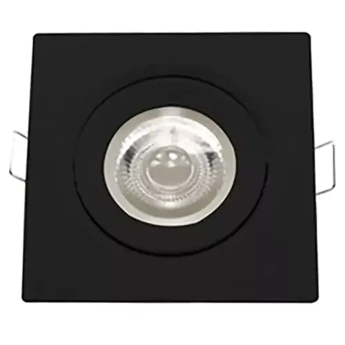 Mini Spot Led Preto, 3W 3000K Bivolt Quadrado Luminatti