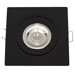 Mini Spot Led Preto, 3W 3000K Bivolt Quadrado Luminatti