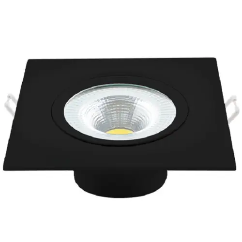 Spot Led Preto, 7W 3000K Bivolt Quadrado Luminatti