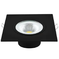 Spot Led Preto, 7W 3000K Bivolt Quadrado Luminatti