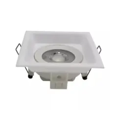 Spot Led Recuado Branco 7W 3000K Bivolt Preto Quadrado Luminatti