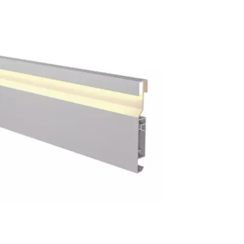 Perfil De Sobrepor Rodape Branco Led Integrado 10w 2700k 2m Luminatti