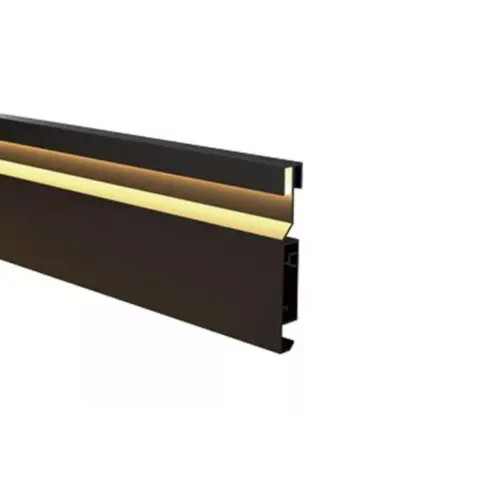 Perfil De Sobrepor Rodape Preto Led Integrado 10w 2mt Luminatti