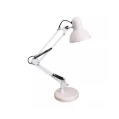 Luminaria De Mesa Articulavel Com Base E27 Branco Luminatti