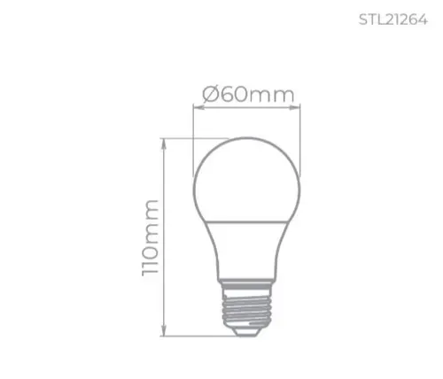 Lampada Led Bulbo 7W 600LM 160° E27 STL21264/40 Stella