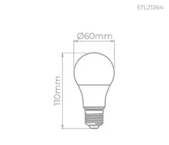 Lampada Led Bulbo 7W 600LM 160° E27 STL21264/40 Stella