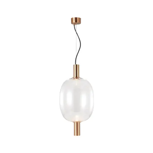 Pendente Clear Caps 8W Transparente Dourado OR1250 Orluce