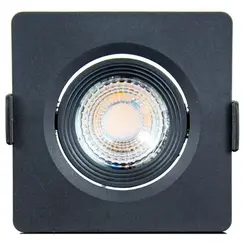 Spot Led Preto, 5W 3000K Bivolt Quadrado Luminatti