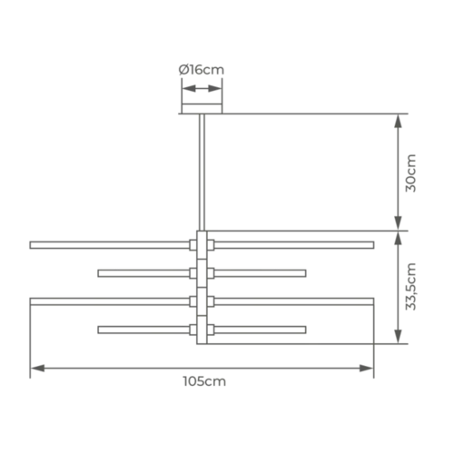 Pendente Isa 80W Led Preto 3000K Orluce