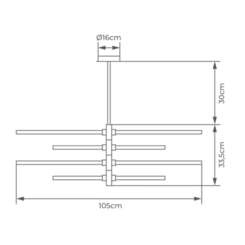 Pendente Isa 80W Led Preto 3000K Orluce