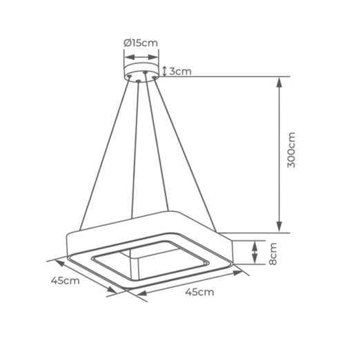 Pendente Vuotto 37W Led Branco 3000K Orluce