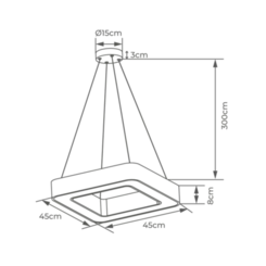 Pendente Vuotto 37W Led Branco 3000K Orluce