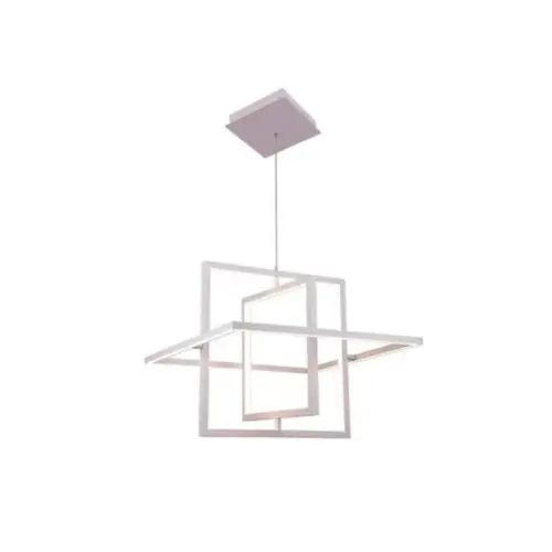 Pendente Quadra Led 34W 3000K Branco Fosco Orluce