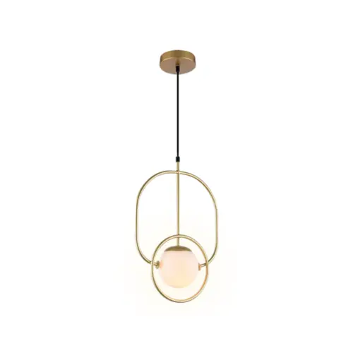 Pendente Globe Il 1Xe27 Opalino Dourado Orluce