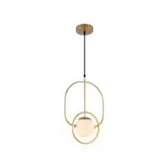 Pendente Globe Il 1Xe27 Opalino Dourado Orluce