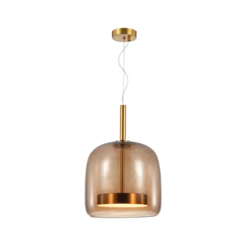 Pendente Dial Led 24W 3000K 22cm Ambar Dourado Orluce