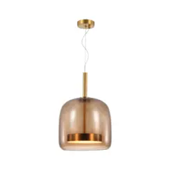 Pendente Dial Led 24W 3000K 22cm Ambar Dourado Orluce
