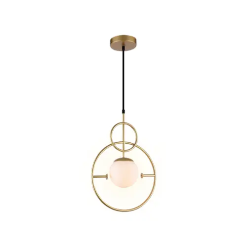 Pendente Globe I 1Xe27 Opalino Dourado Orluce