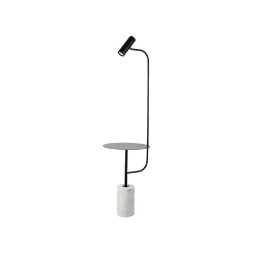 Coluna Scope 1Xgu10 Preto Base Marmore Orluce