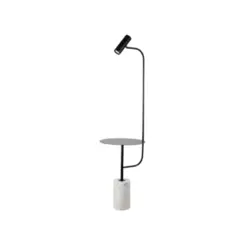 Coluna Scope 1Xgu10 Preto Base Marmore Orluce